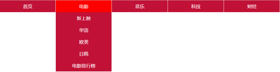 纯CSS制作红色网站二级下拉导航菜单