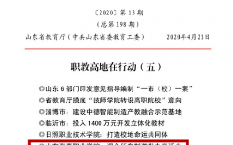 山东混合所有制办学典型案例-山东海事职业学院