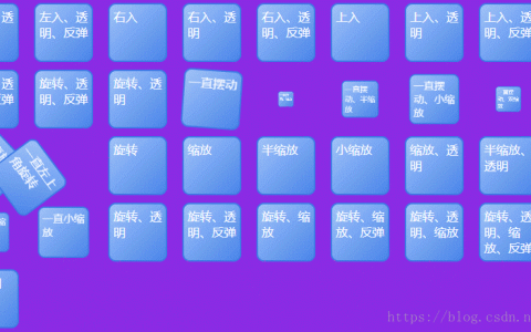 网页设计常见css3动画效果(摆动、缩放、旋转、透明、反弹)