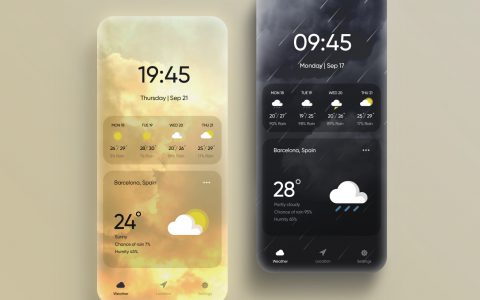 惊艳！40款超漂亮的天气APP UI界面设计
